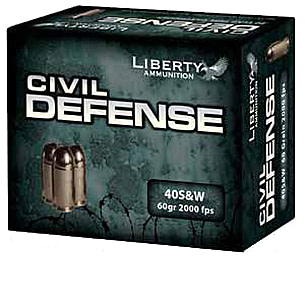 Liberty Ammunition Civil Defense .40 S&W 60 Grain Hollow Point