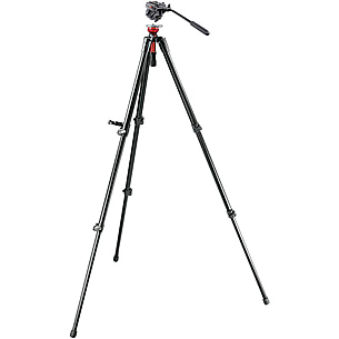 Manfrotto Bogen 701HDV Pro Video Head and 745XB MDEVE Aluminum Tripod and  MBAG80 701HDV-745XBK