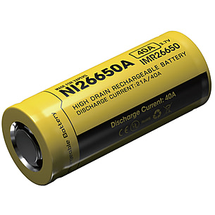 Nitecore IMR 26650 4200mAh, 3.6V - 3.7V, Li-Ion battery up to 40A 