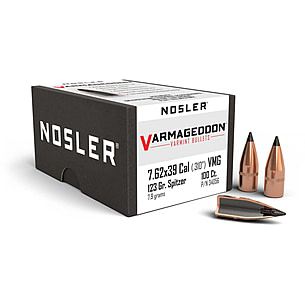 Nosler Varmageddon Rifle Bullet 7.62x39mm 123gr FB Tipped