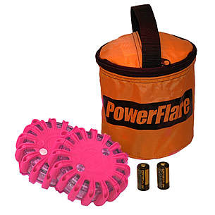 PowerFlare PF-200 Safety LED Light 2 Softpack w/ 2 Lights, Case, 2 Spare  Batteries