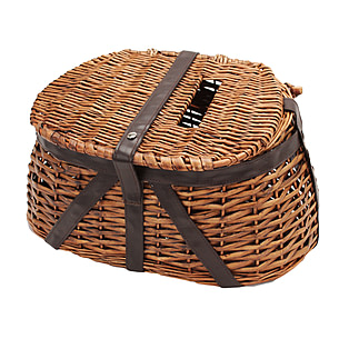 Hand Woven Wicker Fly Fishing Creel with Shoulder Harness - Ruby Lane