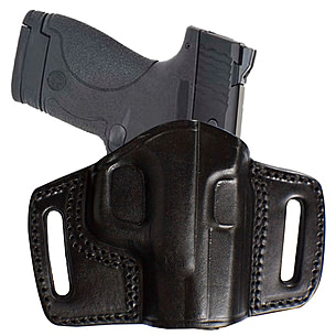 Tagua Gunleather Open Top Leather Belt Holster S&W Shield 9mm/.40 Caliber  Right Hand Black BH3-1010