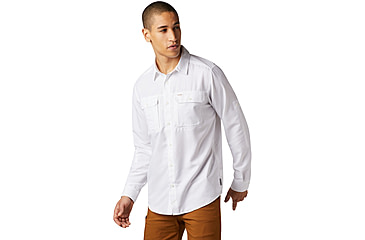 Image of Mountain Hardwear Canyon Long Sleeve Shirt - Mens, White, Extra Large, 1648751100-XL