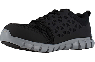 Image of Reebok Mens Sublite Cushion Work Athletic Oxford Shoes, Black, 10.5, RB4041-BLACK-10.5-MENS-M
