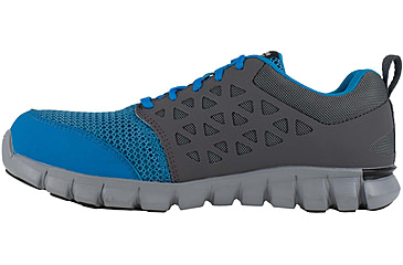 Image of Reebok Mens Sublite Cushion Work Athletic Oxford Shoes, Blue/Gray, 10.5, RB4040-BLUE/GREY-10.5-M-M