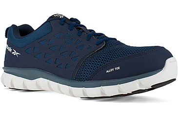 Image of Reebok Mens Sublite Cushion Work Athletic Oxford Shoes, Navy, 10.5, RB4043-NAVY-10.5-MENS-M