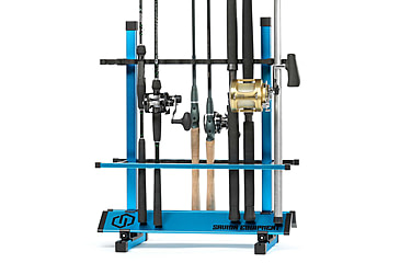 Image of Savior Equipment Aluminum Fishing Rod Rack, 24 Slot, Ocean Blue, 24in x 28.25in x 13in, RK-FRODAL-24-OB