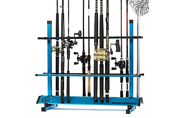 Image of Savior Equipment Aluminum Fishing Rod Rack, 36 Slot, Ocean Blue, 35in x 30.25in x 14.75in, RK-FRODAL-36-OB
