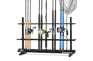 Image of Savior Equipment Aluminum Fishing Rod Rack, 48 Slot, Carbon Black, 46.5in x 30.25in x 14.75in, RK-FRODAL-48-BK