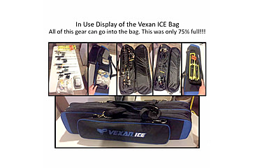 Image of Vexan Ice Fishing Rod &amp; Tackle Bag 36 in Soft Case, Blue, Vexan ICE 36 - Bag