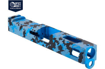 Image of American Tactical Arms OPMOD ATA19 Badger Slide W/ Optic Cut, Glock 19, Gen 3, Blue Digital, SLD-ATA19-BDR-DIGI-BLUE-RMR
