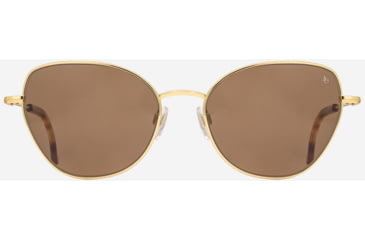 Image of AO Whitney Sunglasses - Womens, Gold Frame, Cosmetan Brown AOLite Nylon Lenses, 51-19-145, WHI358STHABNN