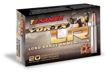 Barnes Vor-Tx Long Range Centerfire 6.5 Creedmoor 127 grain LRX Boat Tail Centerfire Rifle Ammunition, 20, SBT