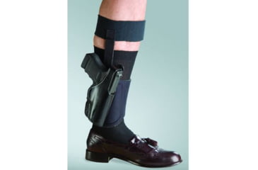 Image of Bianchi 150 Negotiator Ankle Holster - Plain Black, Right Hand, Ultra Compact 1911 Pistols