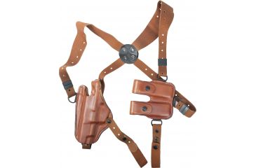 Image of Bianchi X16 Agent X Shoulder Holster - Unlined - Plain Tan, Left Hand - Browning HiPower - 17375