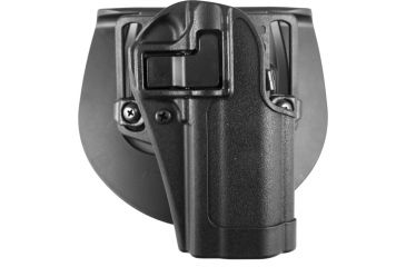 Image of Blackhawk Serpa CQC Concealment Holster with Matte Finish w/Belt Loop and Paddle, Black, Right Hand, 1911 Commander, 410542BK-R