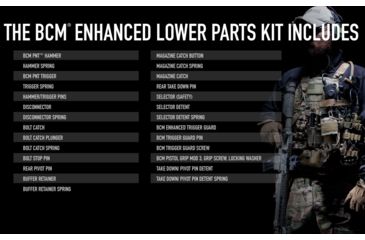 Image of Bravo Company Gunfighter AR-15 Enhanced Lower Parts Kit, .223, Black, ELPK-BLK