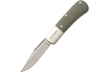 Browning Steambank Folder 2.50 in Knife, Green canvas micarta, 3220475B