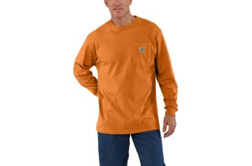Image of Carhartt M Workwear Pocket Long Sleeve T Shirt - Mens, Amberwood Heather, Large, K126-O03REGLRGA