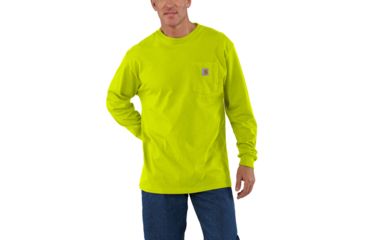 Image of Carhartt Workwear Pocket Long Sleeve T-Shirt for Mens, Sour Apple, Small/Regular K126-327-REG-SML