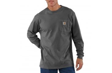 Image of Carhartt Workwear Pocket Long Sleeve T-Shirt for Mens, Charcoal, Medium/Regular K126-CHR-REG-MED