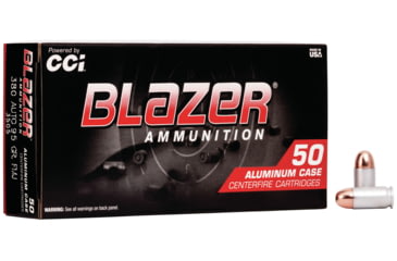 Image of CCI Ammunition Blazer Aluminum .380 ACP 95 grain Full Metal Jacket Centerfire Pistol Ammo, 50 Rounds, 3505