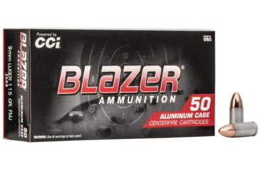 CCI Ammunition Blazer Aluminum 9mm Luger 115 Grain Full Metal Jacket Centerfire Pistol Ammunition