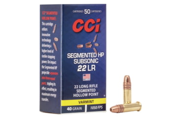CCI Ammunition Segmented Hollow Point .22 Long Rifle 40 grain Segmented Hollow Point Rimfire Ammunition, 50, SHP