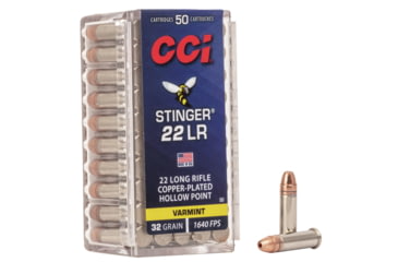 CCI Ammunition Stinger .22 Long Rifle 32 Grain Copper Plated Hollow Point Rimfire Ammunition