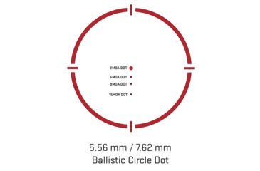 Image of SIG SAUER Romeo8H Red Dot Sight, Ballistic Circle Dot, 0.5 MOA Adj, Side Battery, Hex Bolt Mount, Shroud, Black, NSN N, SOR81001