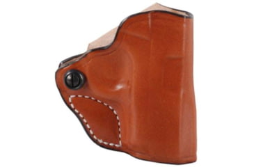 Image of DeSantis Mini Scabbard Leather Belt Holsters - Smith &amp; Wesson, S&amp;W J Frame 2in-2 1/4in, Taurus 85 2in, Left Hand, Plain, Tan, 019TB02Z0