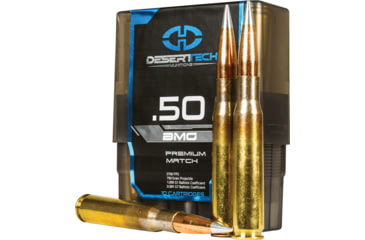 Desert Tech Premium Match .50 BMG 750 Grain Open Tip Match Boat-Tail Brass Cased Centerfire Rifle Ammunition