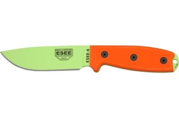 Image of Esee Mdl 4 Plain Edge Fxd Blde Knife, 4.5in, Drop Point, Orange G10 Hdl ES4PVG