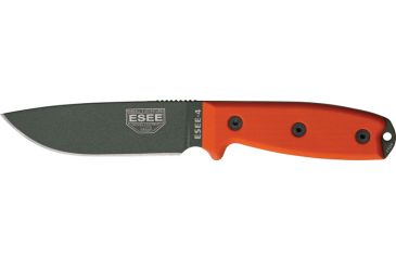 Image of Esee Mdl 4 Plain Edge Fxd Knife, 4.5in, Foliage Green Steel, Orange G10 Hdl,pommel ES4PKOOD