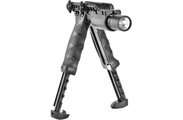 Image of FAB Defense Tactical Vertical Foregrip w/Integrated Adjustable Bipod, 1in Flashlight Adaptor, Black, FX-TPODG2FA