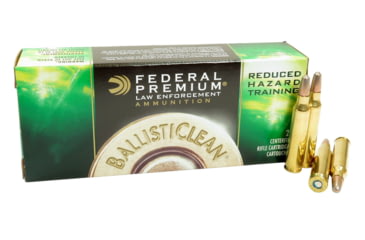 Federal Premium Ballistic Clean .223 55 Grain 3450 ft/s RHT Brass Cased Centerfire Rifle Ammunition, 20