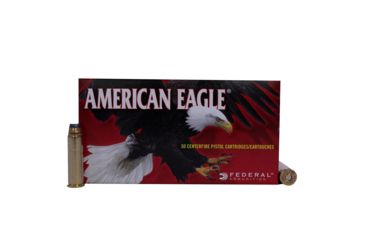Federal Premium American Eagle Handgun 357 Magnum 158 Grain Jacketed Soft Point Brass Cased Centerfire Pistol Ammunition, 50, JSP