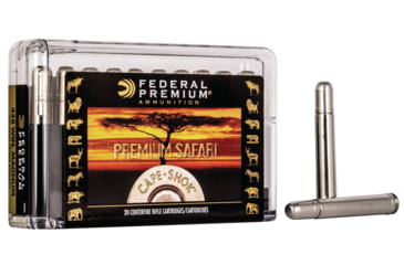 Federal Premium CAPE-SHOK .458 Winchester Magnum 500 Grain Trophy Bonded Bear Claw Centerfire Rifle Ammunition, 20
