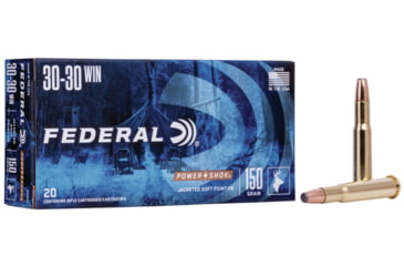 Image of Federal Premium Power-Shok Rifle Ammo, .30-30 Winchester, Jacketed Soft Point, 150 grain, 20 Rounds, 3030A