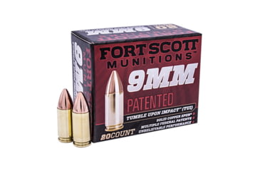 Fort Scott Munitions 9MM 115 Grain Centerfire Pistol Ammunition 9MM-115-SCV Caliber: 9mm Luger, Number of Rounds: 20