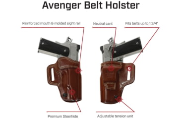 Image of Galco Avenger Belt Holster, Left Hand, Sig Sauer P225 P6, R3Sig Sauer P228, Black, AV251B