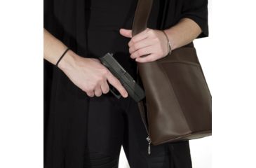 Image of Galco Del Holster Handbag w/ Nickel Hardware, Ambidextrous, Black DELBLK