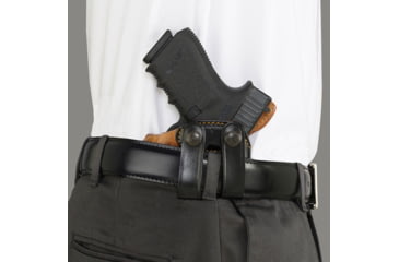 Image of Galco Royal Guard 2.0 Leather IWB Holster, Glock 43/ 43X MOS/ 43X w/wo Red Dot, Right Hand, Rough Out Horsehide, Black, RG800RB