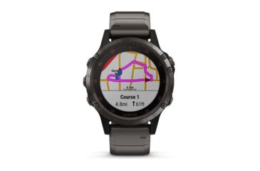 Image of Garmin Fenix 5 Plus, Sapphire, GPS Watch, NA, Carbon Gray/DLC Ti 010-01988-02