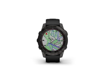 Image of Garmin Fenix 7 Sapphire Solar Watch, Carbon Gray DLC Titanium Case, Black Band, 010-02540-20