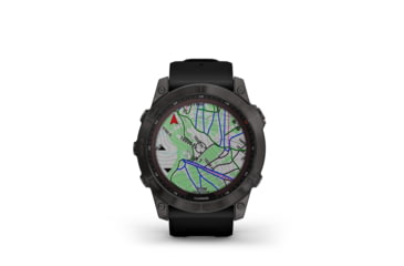 Image of Garmin Fenix 7X Sapphire Solar Watch, Carbon Gray DLC Titanium Case, Black Band, 010-02541-10