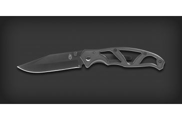 gerber paraframe knife clam ti folding edge fine grey clip