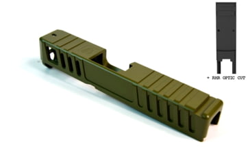 Image of Gun Cuts Juggernaut Slide for Glock 26, Optic Cut, Noveske Bazooka Green, GC-G26-JUG-NBG-RMR