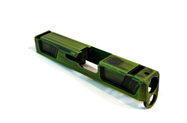 Image of Gun Cuts Raider Slide for Glock 26, No Optic Cut, Battleworn Zombie Green, GC-G26-RAI-ZGRBW-NO